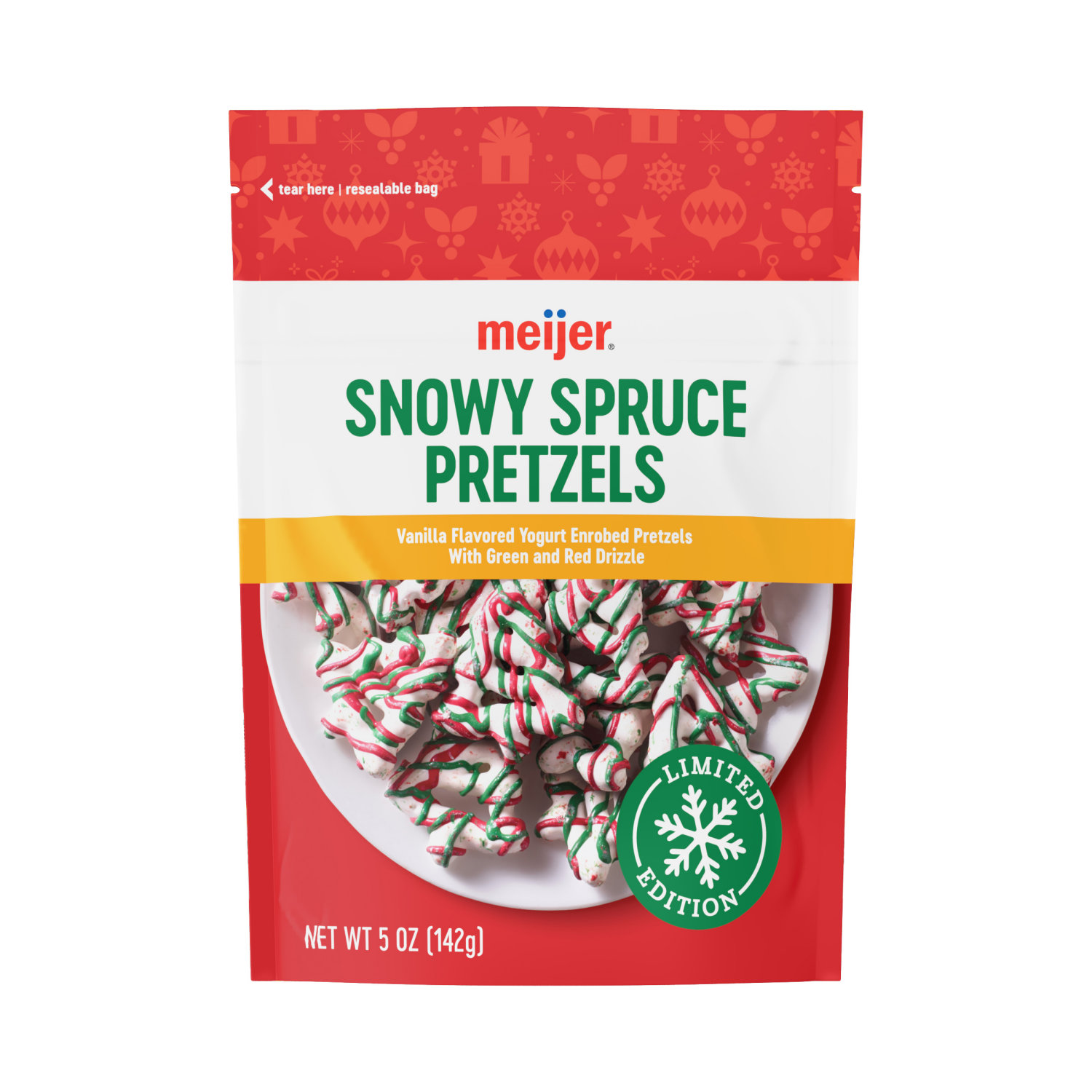 slide 1 of 2, Meijer Snowy Spruce Yogurt Pretzels 5oz, 5 oz