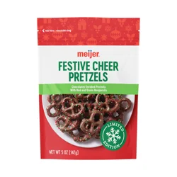 Meijer Cheer Chocolate Pretzels Red & Green 5oz