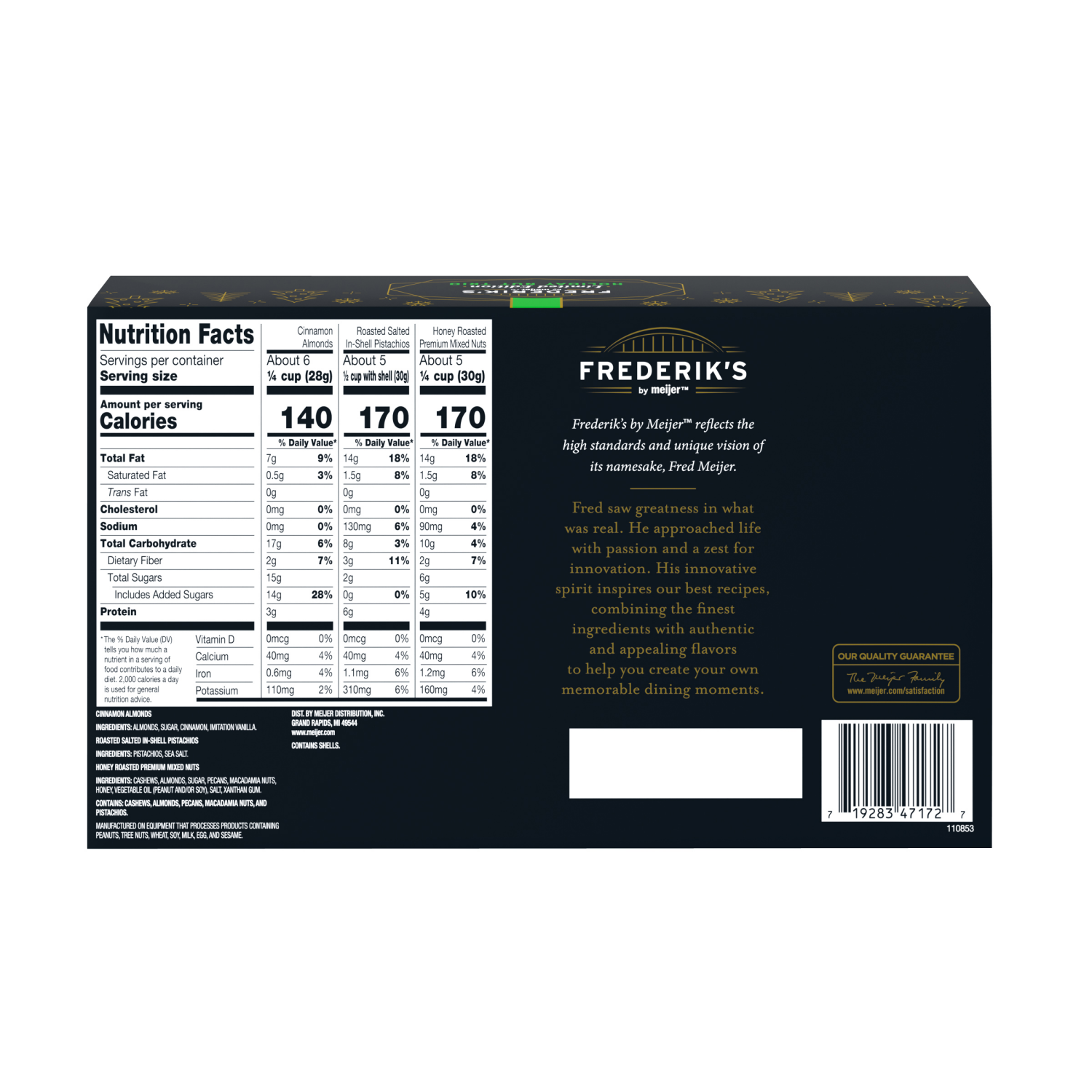 slide 2 of 8, Frederik's By Meijer Frederiks Trio Tray Holiday Nuts 16oz, 16 oz