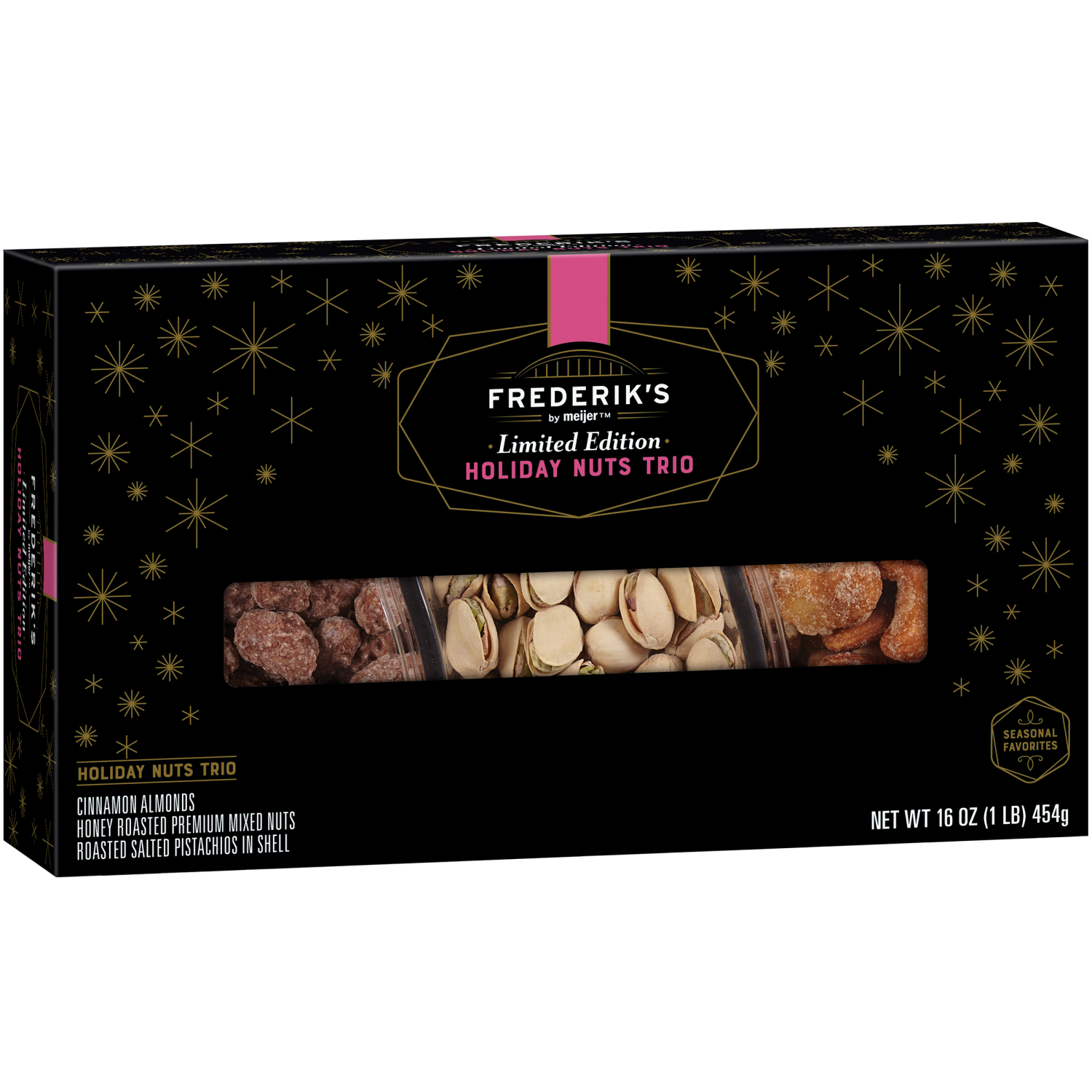 slide 6 of 8, Frederik's By Meijer Frederiks Trio Tray Holiday Nuts 16oz, 16 oz