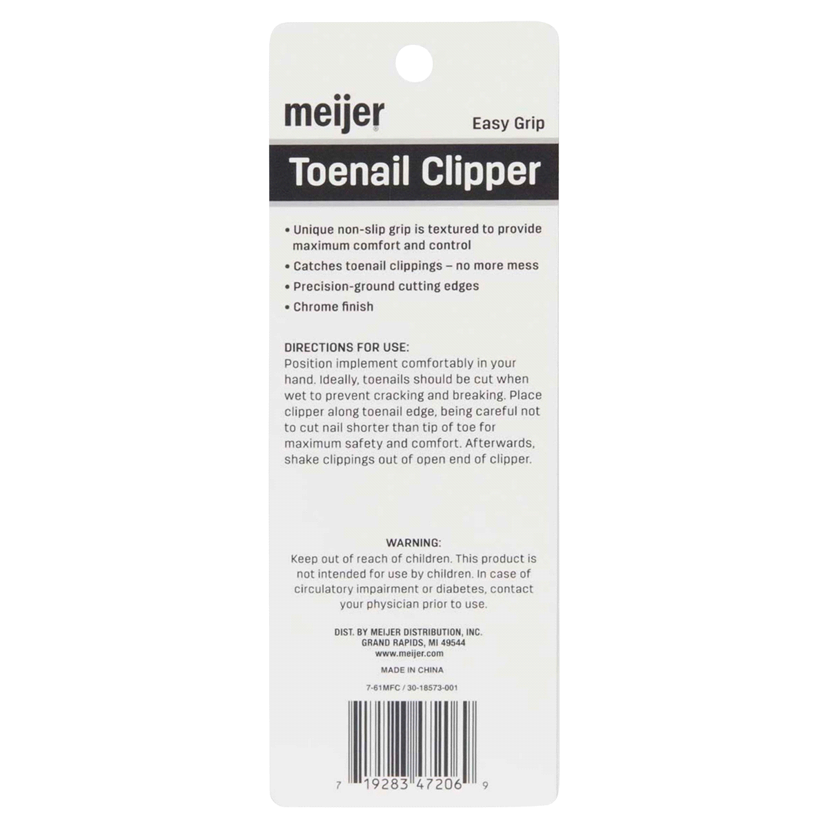 slide 2 of 2, Meijer Easy Grip Toenail Clippers, 1 ct