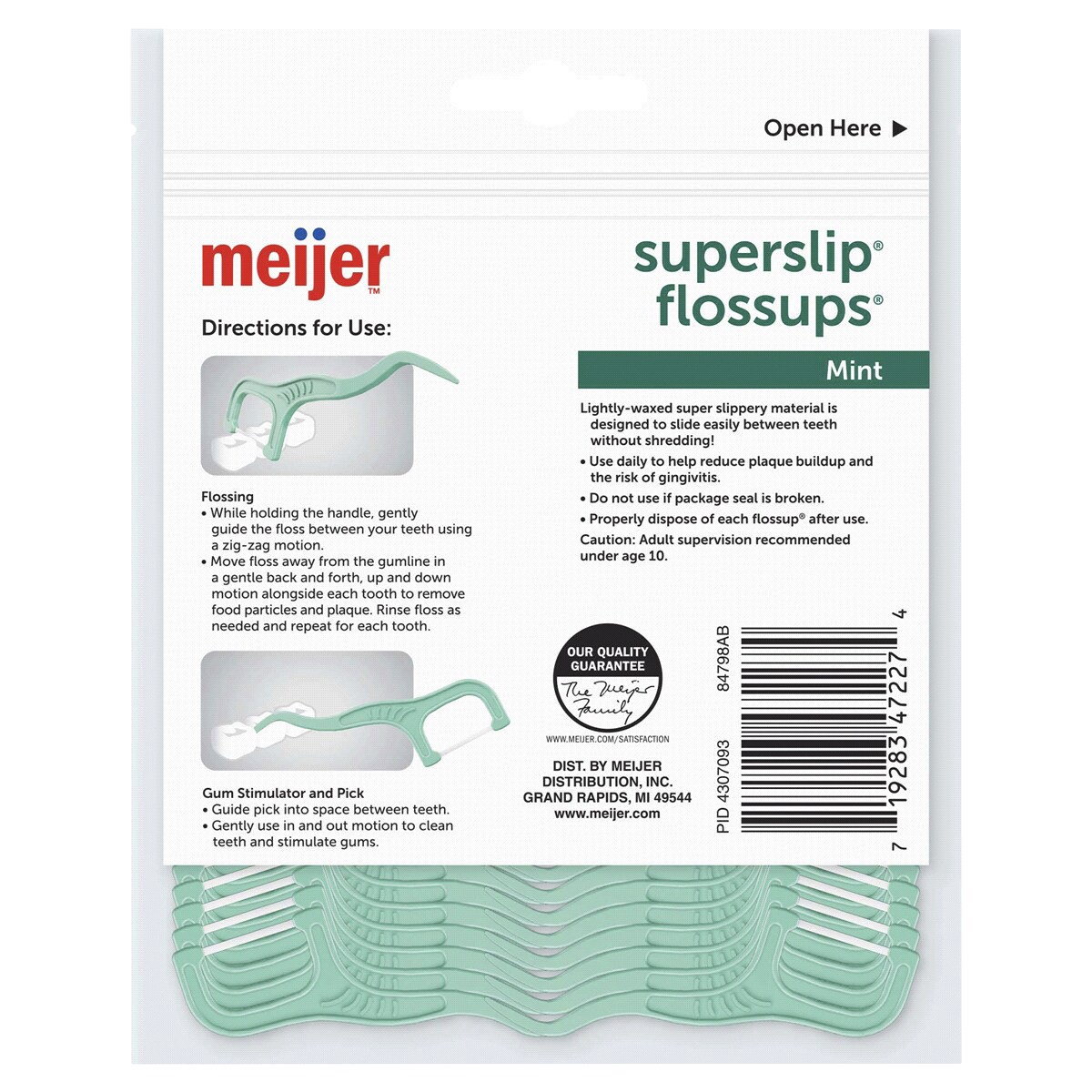slide 2 of 2, Meijer SuperSlip Flossups Mint, 36 ct