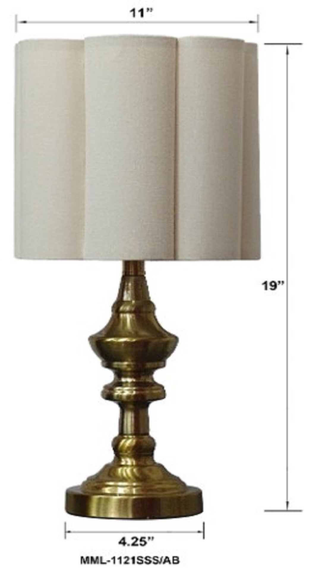 slide 1 of 1, ROOM & RETREAT RR Scalloped Table Lamp, 1 ct
