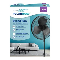 Stand Fan 3 Speed Black, 16 In