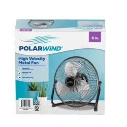 Polar Wind High Velocity Metal Fan, Black, 9 In