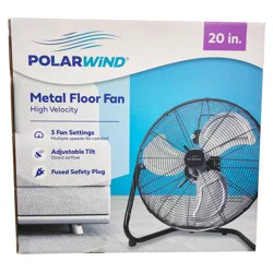 Polar Wind High Velocity Metal Floor Fan, 20 In