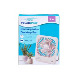 Polar Wind 5in Rchrgbl Desktop Fan Asst
