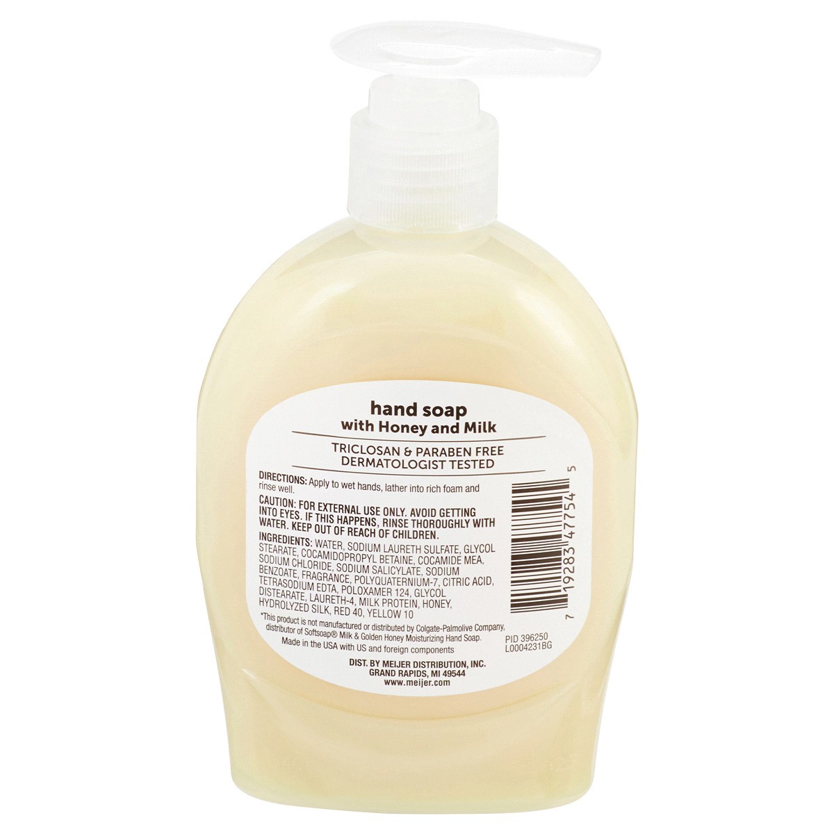 slide 2 of 2, Meijer Liquid Hand Soap, Honey & Milk, 7.5 oz