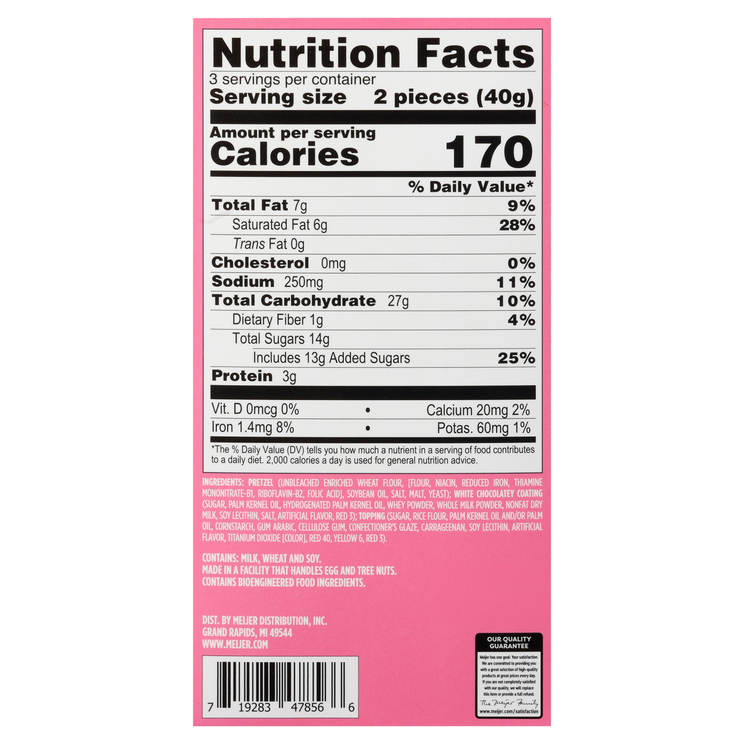 slide 2 of 2, Meijer Pink Chocolate - Red, Pink, White Hearts Pretzel Rods 6ct, 6 ct