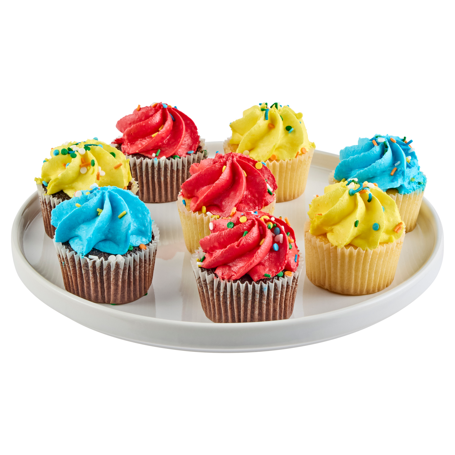 slide 2 of 4, Fresh from Meijer Assorted Cupcakes, 12 ct, Primary Colors, 12 ct