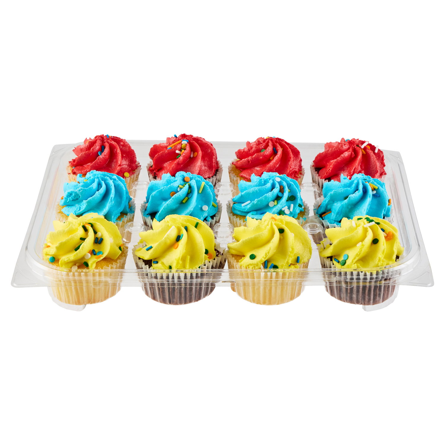 slide 4 of 4, Fresh from Meijer Assorted Cupcakes, 12 ct, Primary Colors, 12 ct