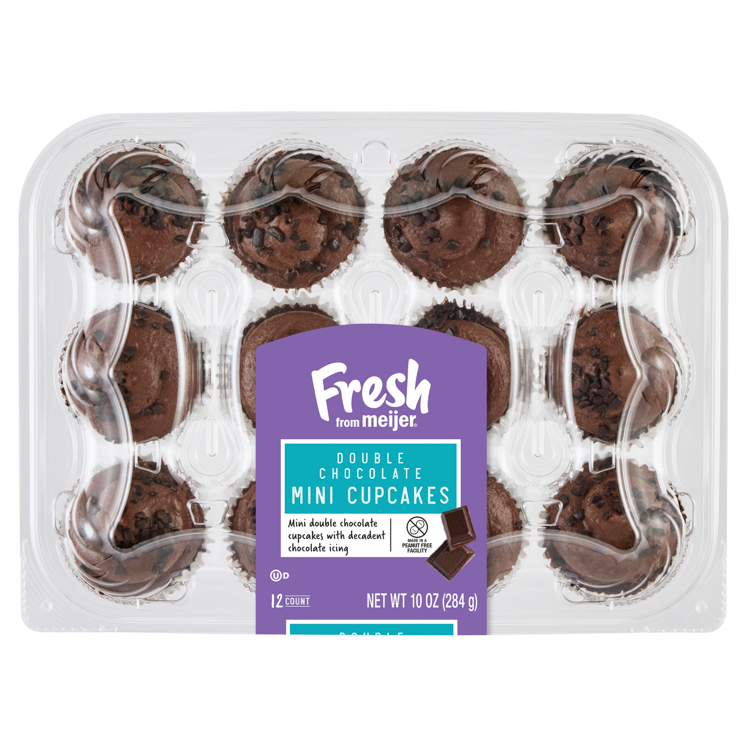 slide 1 of 4, Fresh from Meijer Double Chocolate Mini Cupcakes, 12 ct, 12 ct