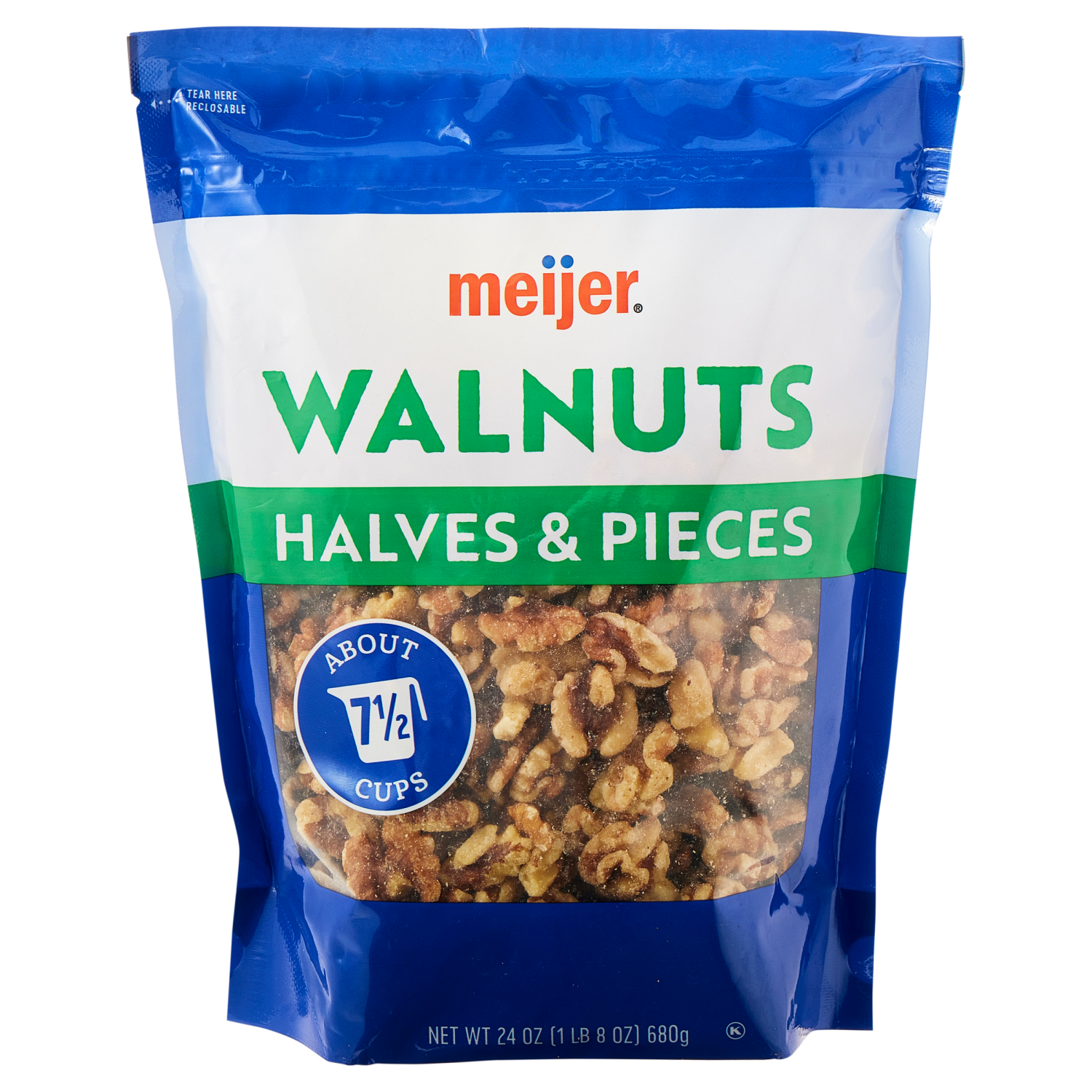 slide 1 of 2, Meijer Walnut Halves & Pieces - 24 oz, 24 oz
