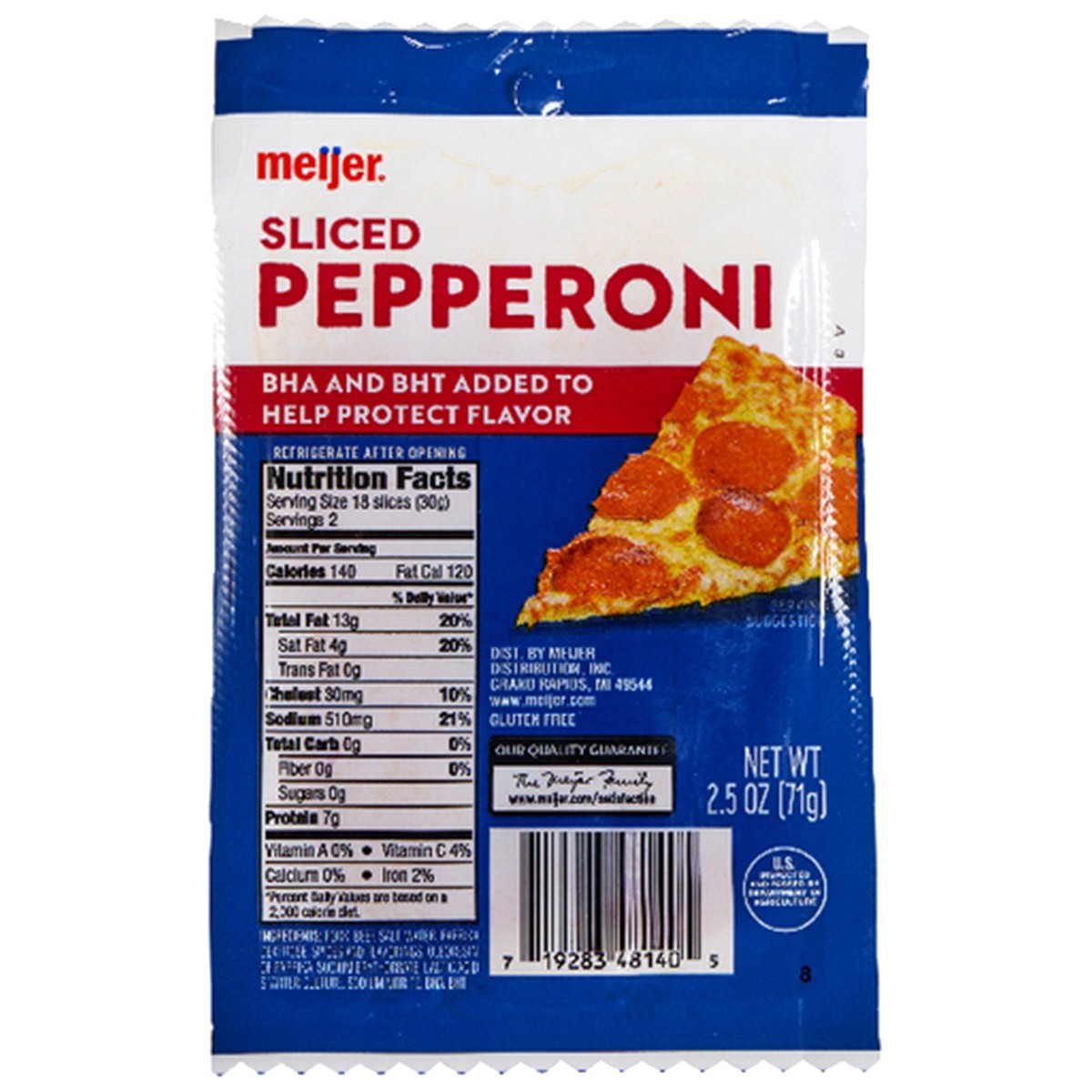 slide 1 of 1, Meijer Sliced Pepperoni, 2.5 oz