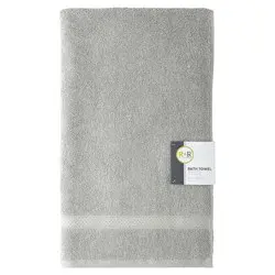 R+R Bath Towel, 30 in x 54 in, Light Gray