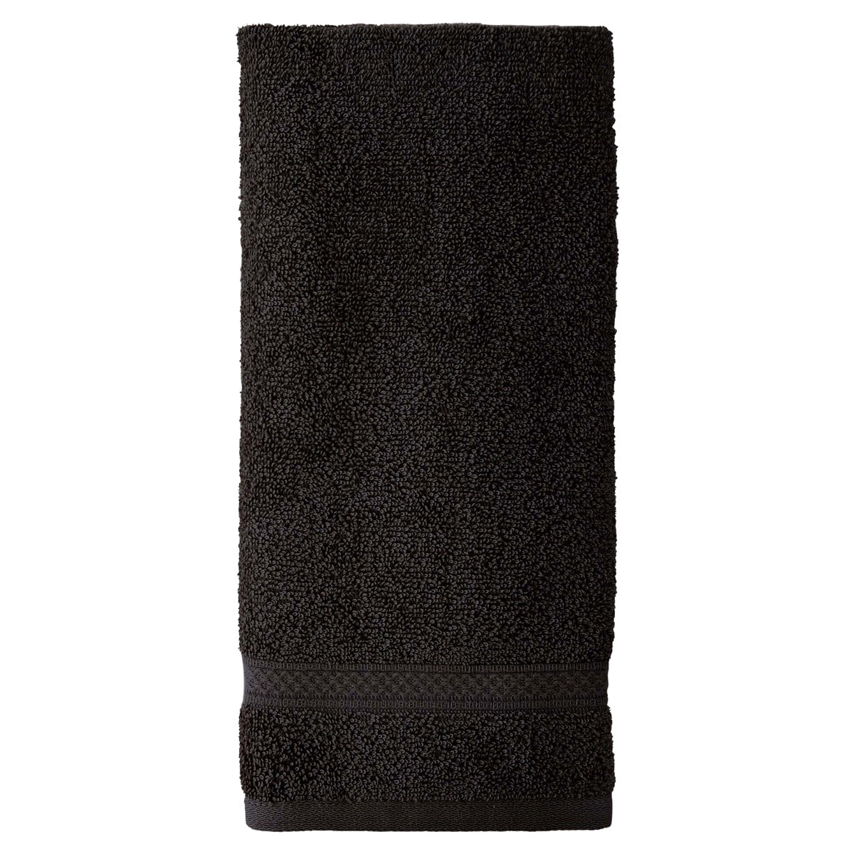 slide 1 of 1, R+R Hand Towel, 16 in x 28 in, Black, 1 ct
