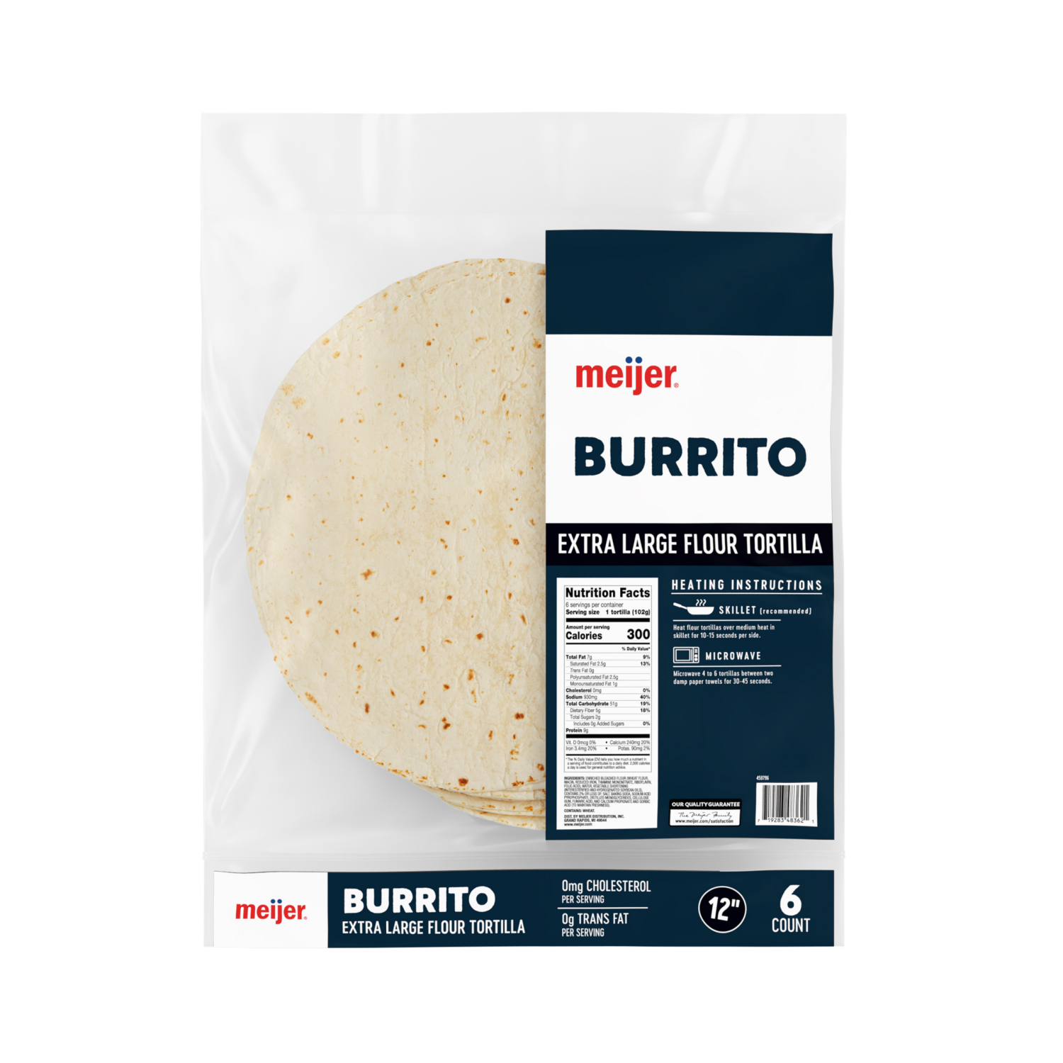 slide 2 of 2, Meijer Xl Burrito 6ct/21.5oz, 6 ct, 21.5 oz