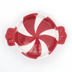 December Home DH STONEWARE BAKING DISH CANDY SWIRL