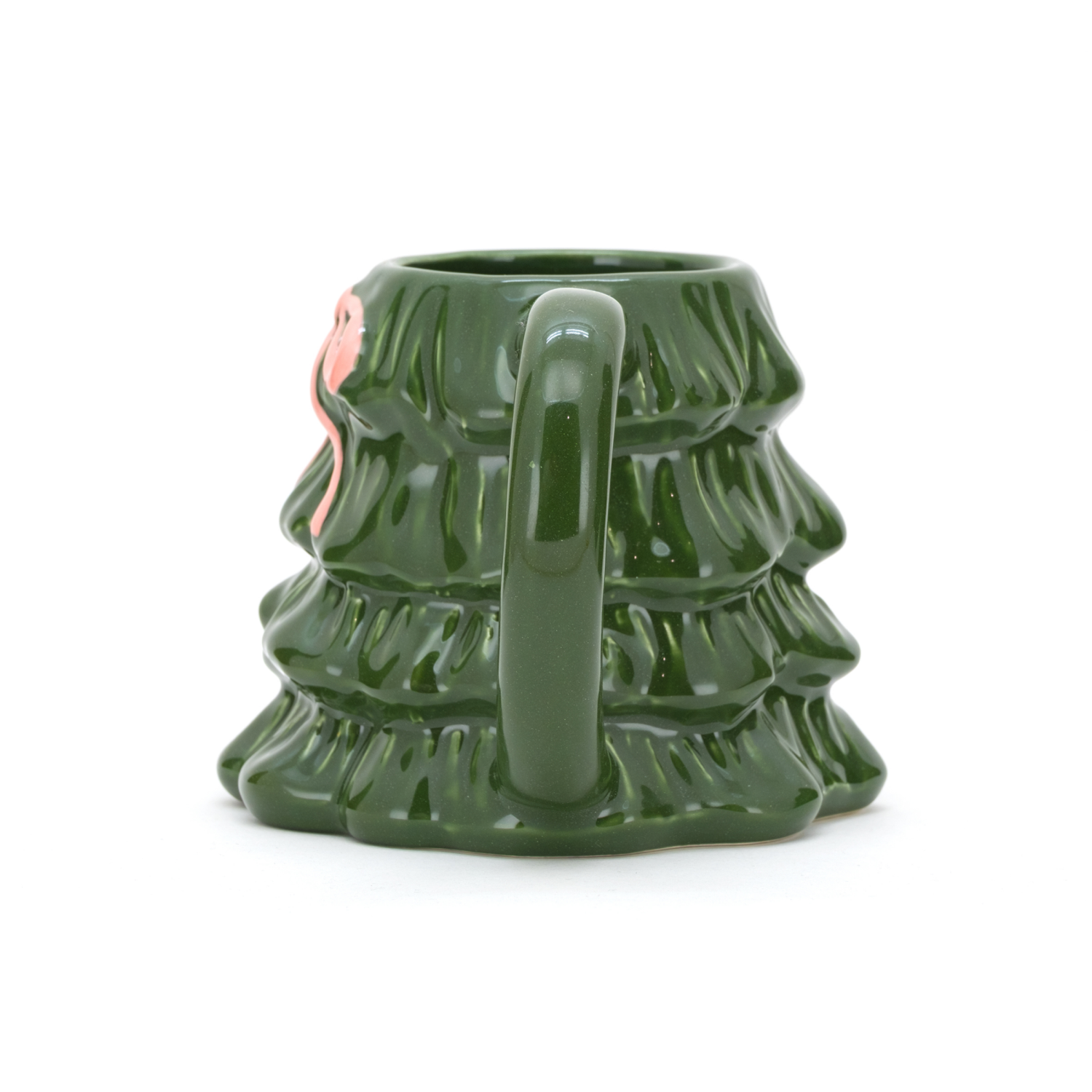 slide 4 of 4, December Home DH EARTHENWARE MUG BOW TREE, 3.625 inh