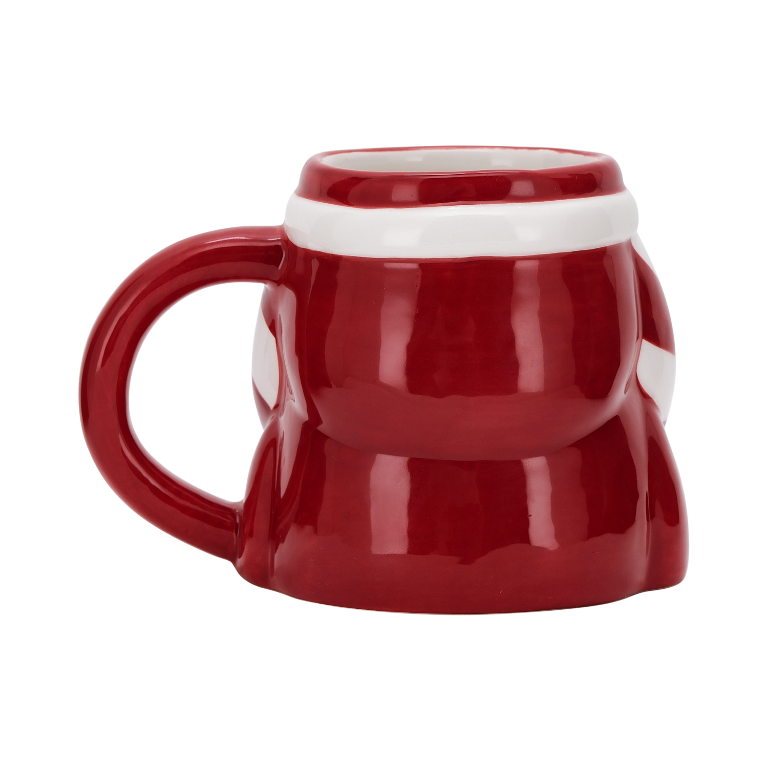 slide 2 of 4, December Home DH EARTHENWARE MUG SANTA RED SWIRL, 3.875 inh