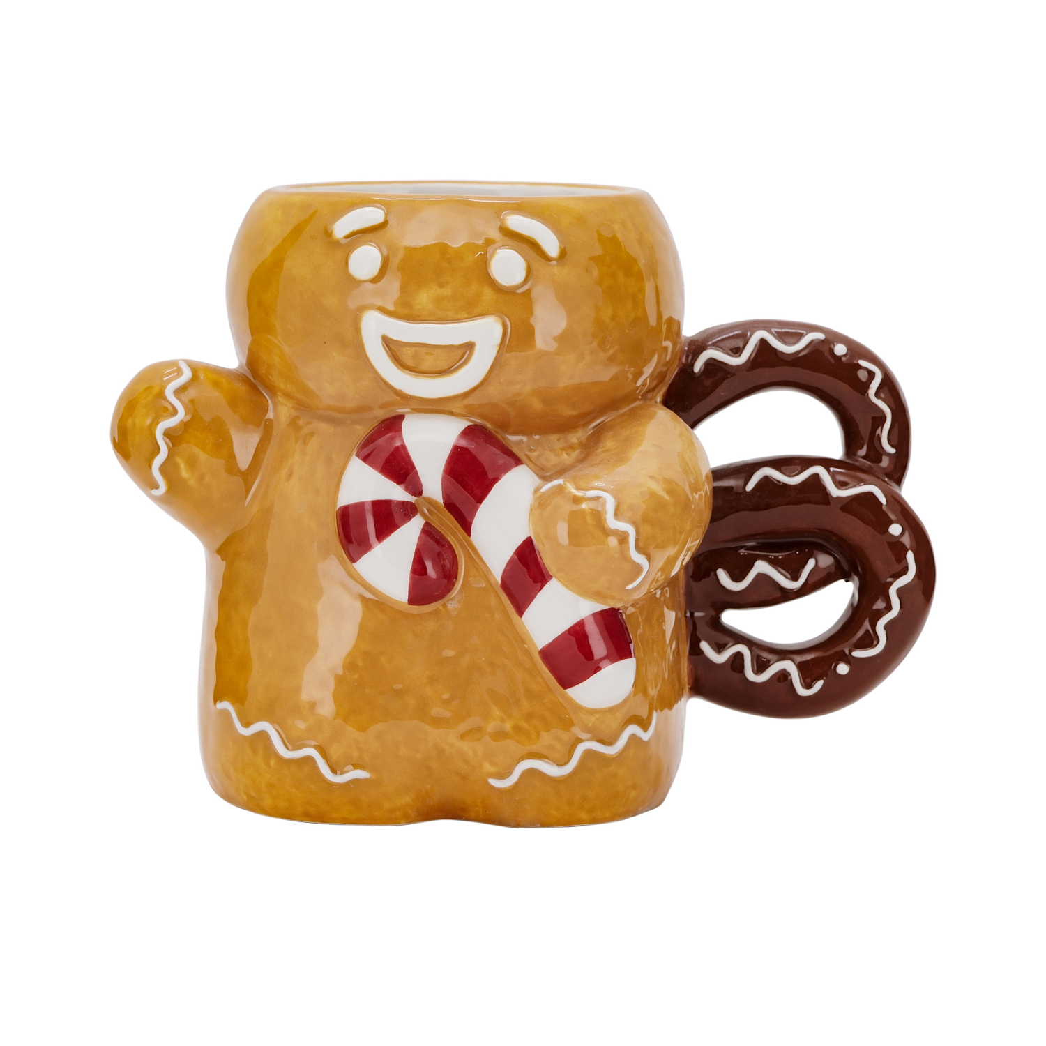 slide 1 of 4, December Home DH EARTHENWARE MUG GINGERBREAD, 4.4 inh