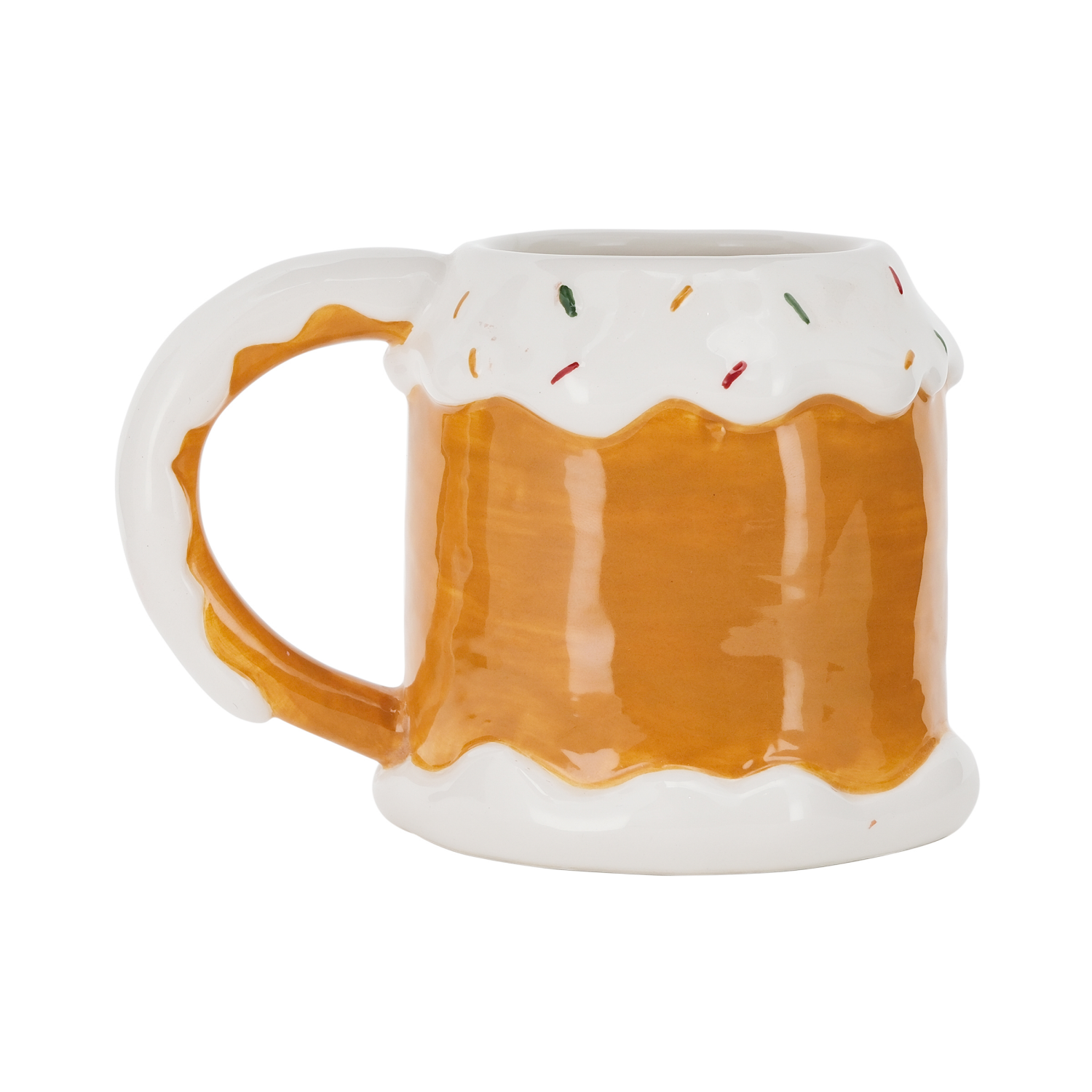 slide 2 of 4, December Home DH EARTHENWARE MUG GINGERBREAD HOUSE, 3.8 inh