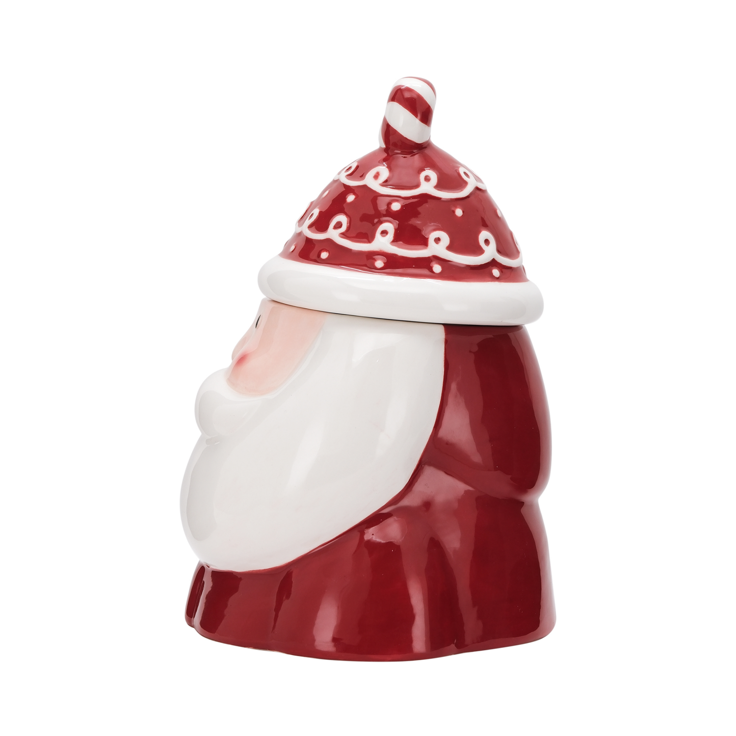 slide 4 of 5, December Home DH EARTHENWARE COOKIE JAR SANTA, 9.4 in