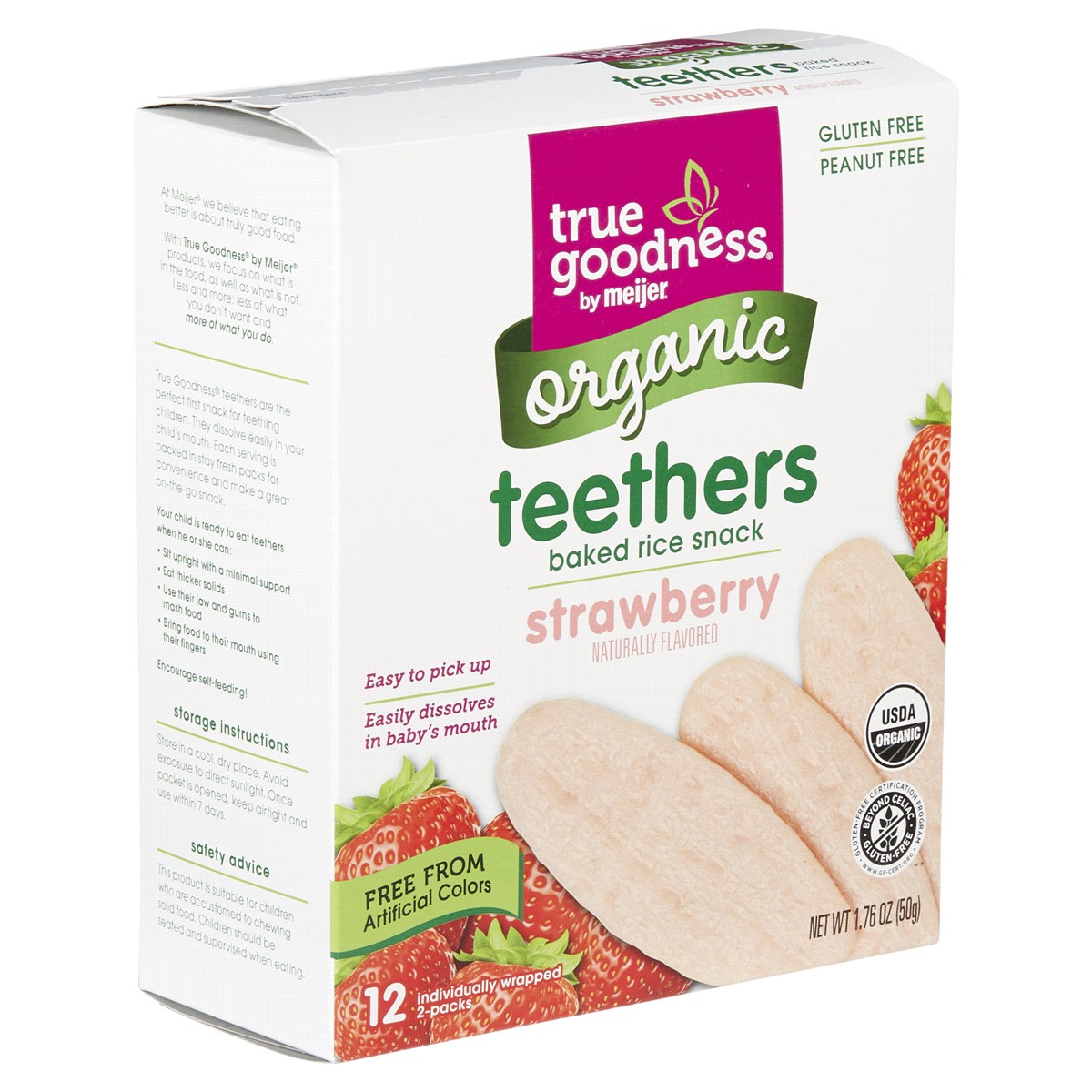 slide 12 of 29, True Goodness Organic Teethers Strawberry, 1.76 oz