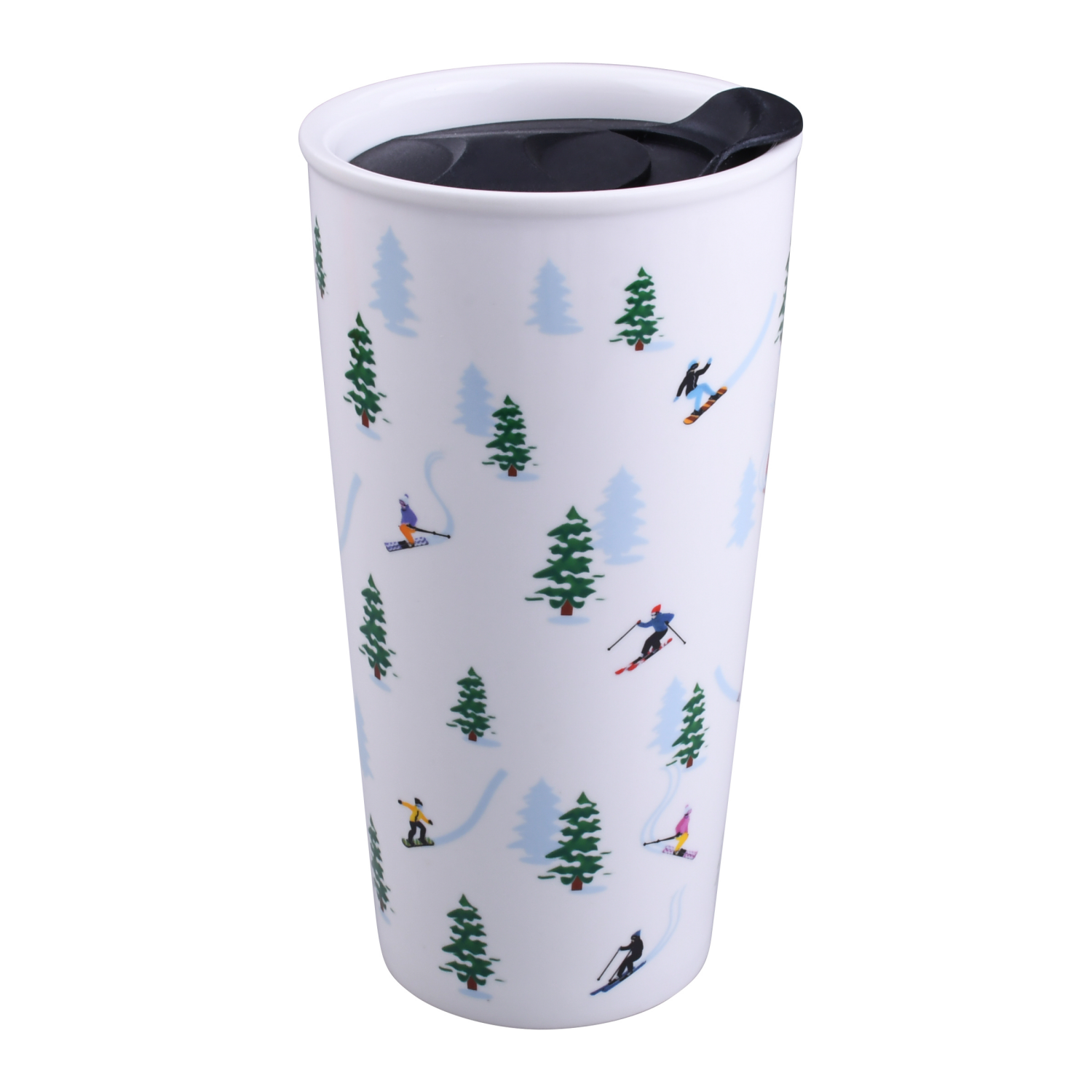 slide 1 of 2, December Home Ceramic travel mug, 6.88 x 3.74 in