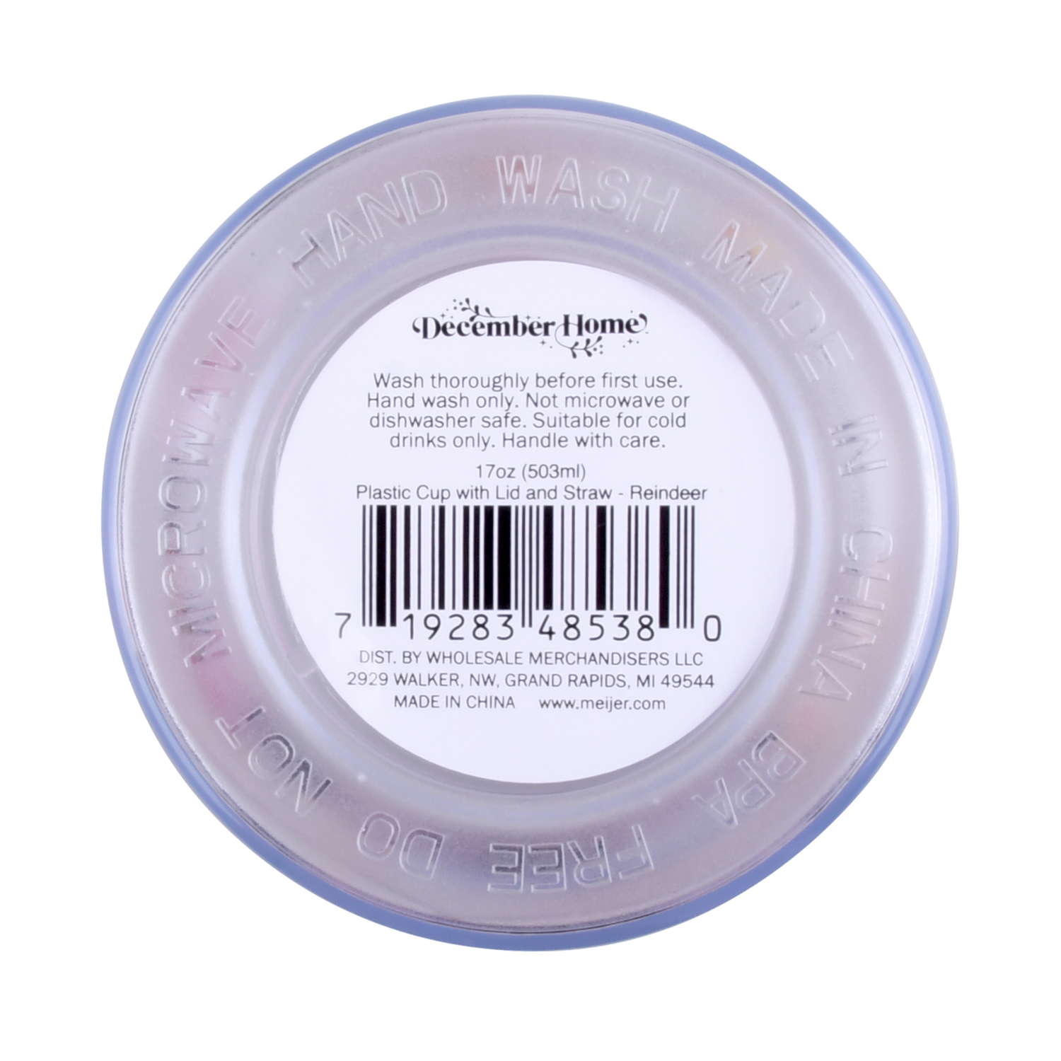 slide 2 of 2, December Home 17OZ Plastic tumber, 17 oz