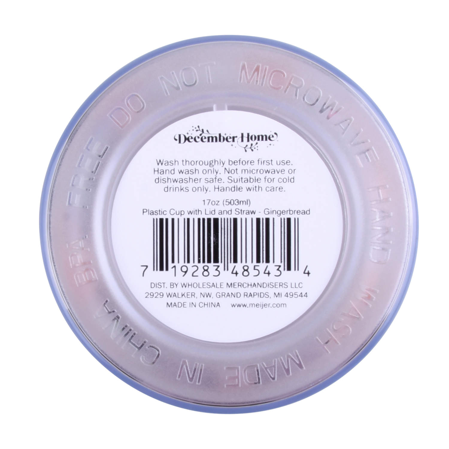 slide 2 of 2, December Home 17OZ Plastic tumber, 17 oz