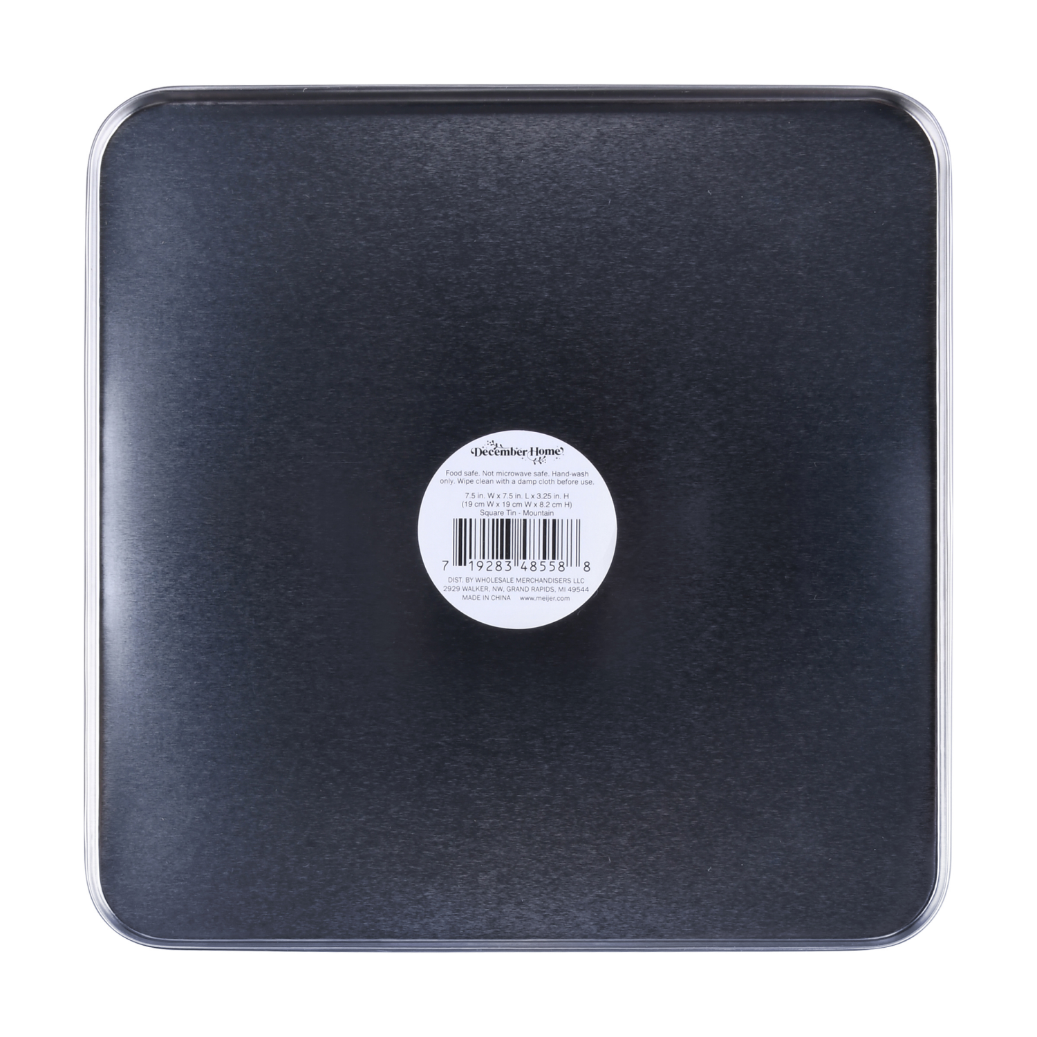 slide 2 of 4, December Home DH SQUARE FOOD TIN 7.5" SKI MOUNTAIN, 7.5 x 3.25 in