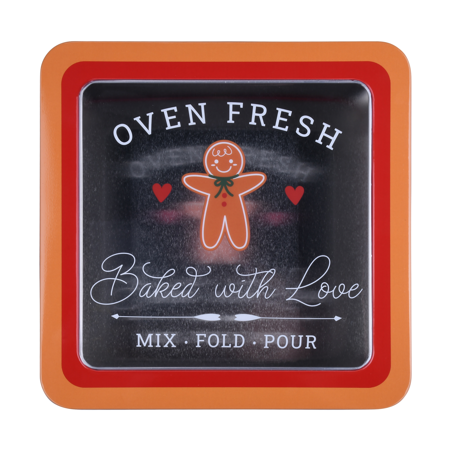 slide 4 of 4, December Home DH SQUARE FOOD TIN 7.5" OVEN FRESH, 7.5 x 3.25 in