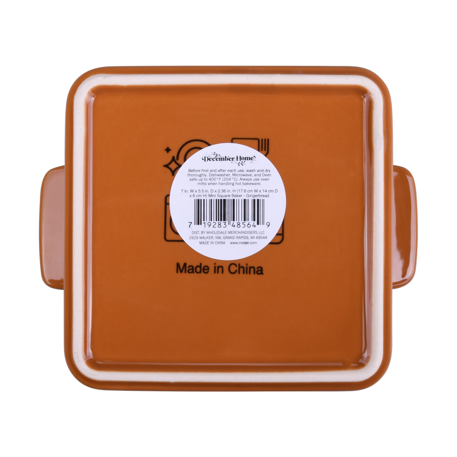 slide 2 of 3, December Home DH STONEWARE MINI SQR BAKING DISH GB, 7 x 5.5 in