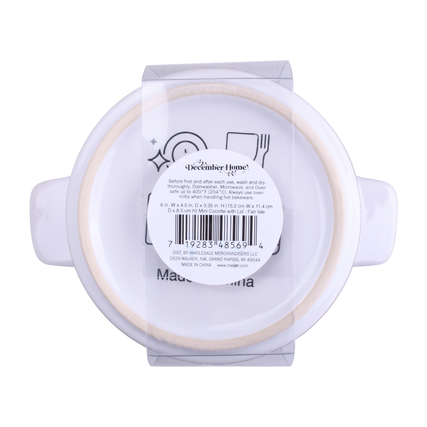 slide 2 of 2, December Home DH STONEWARE MINI COCETTE WITH LID FAIR, 6 in