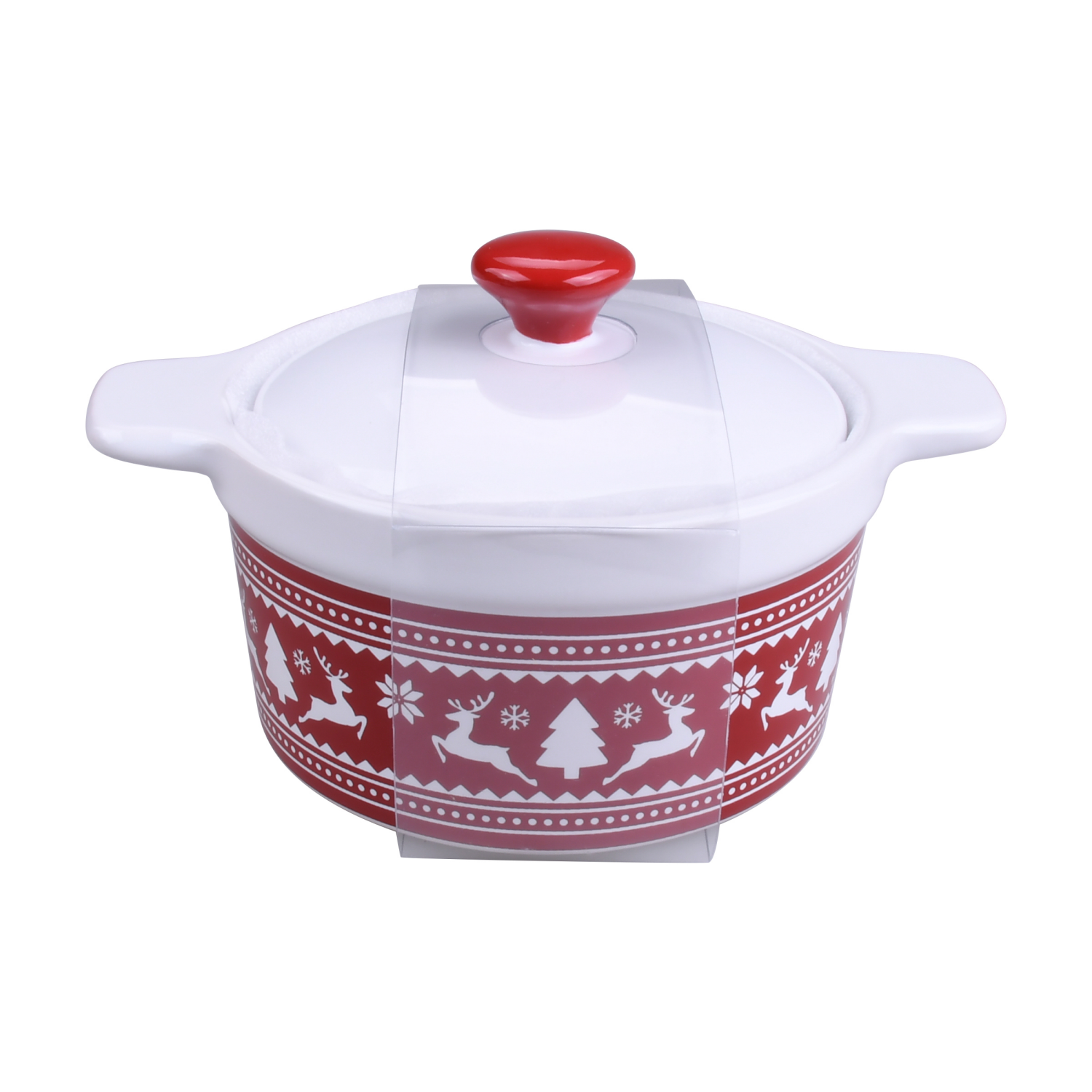 slide 1 of 2, December Home DH STONEWARE MINI COCETTE WITH LID FAIR, 6 in