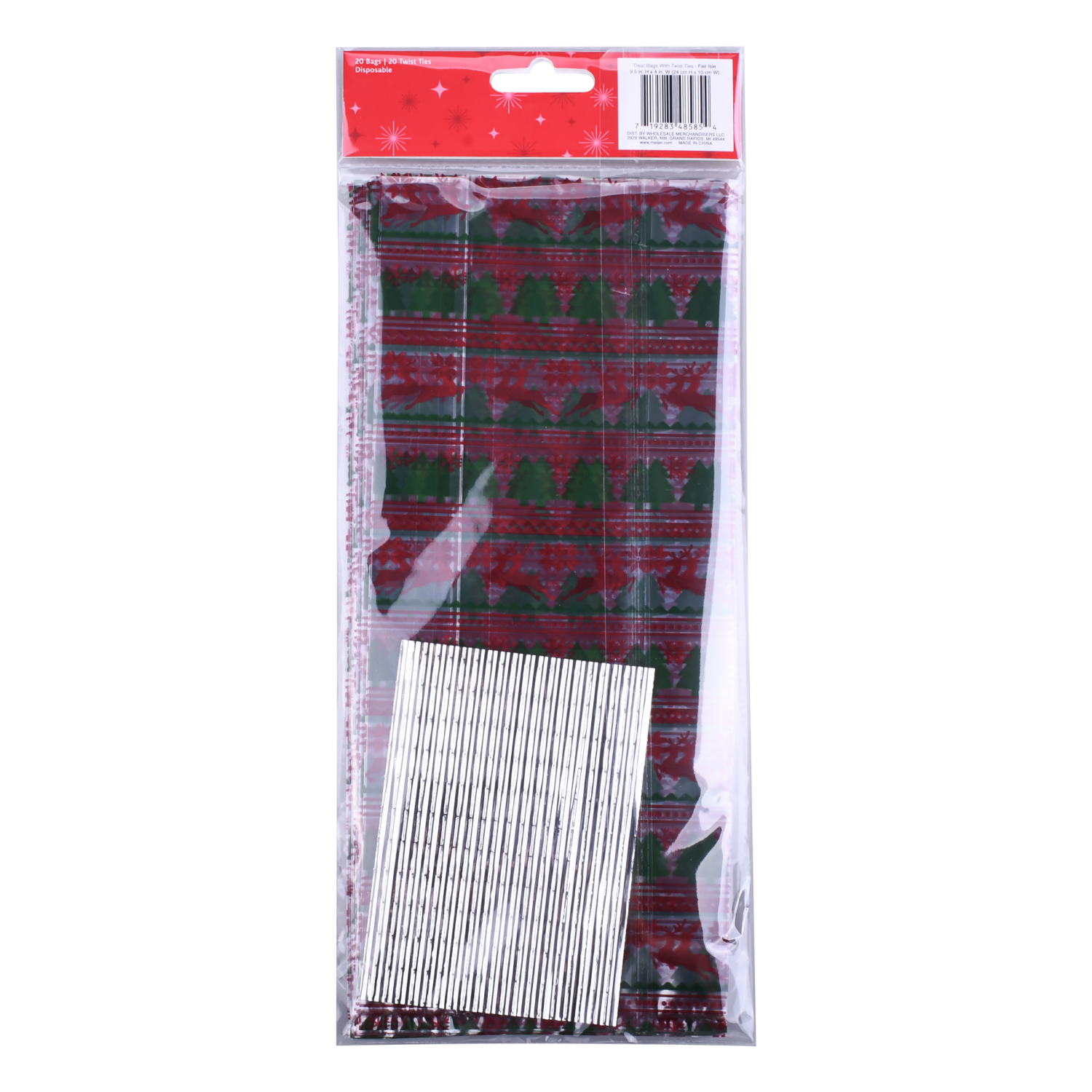 slide 2 of 3, December Home DH CELLOPHANE TREAT BAG 20CT FAIR AISLE, 20 ct