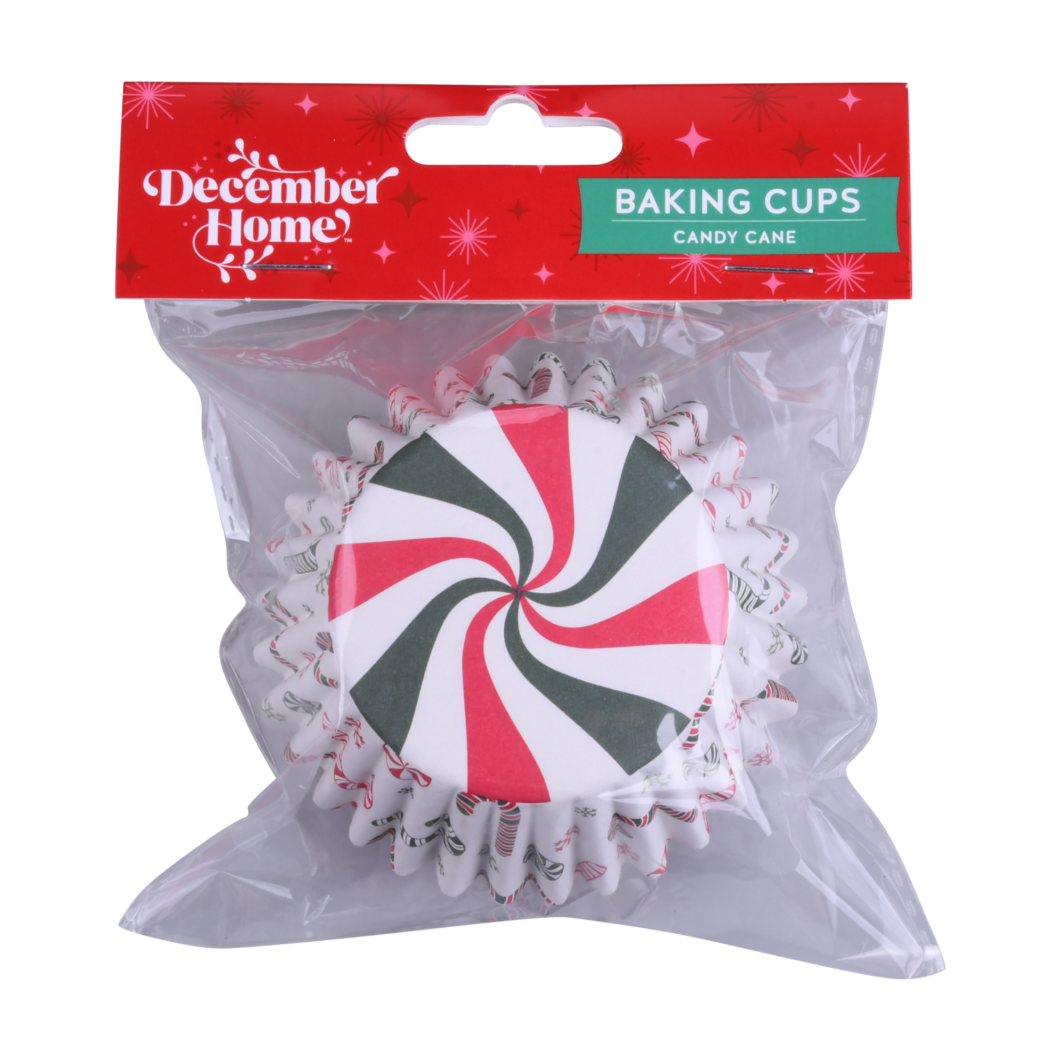 slide 1 of 3, December Home DH BAKING CUP 36CT CANDY SWIRL, 36 ct