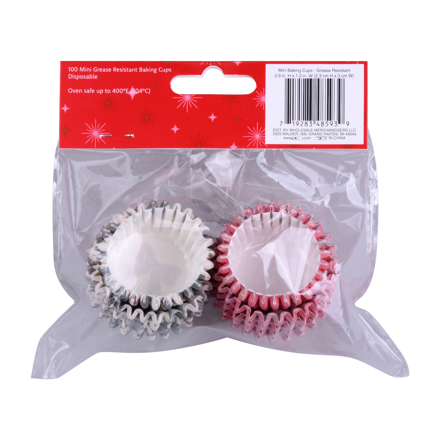 slide 2 of 3, December Home DH MINI BAKING CUP 100CT GINGERBRD TREE, 100 ct