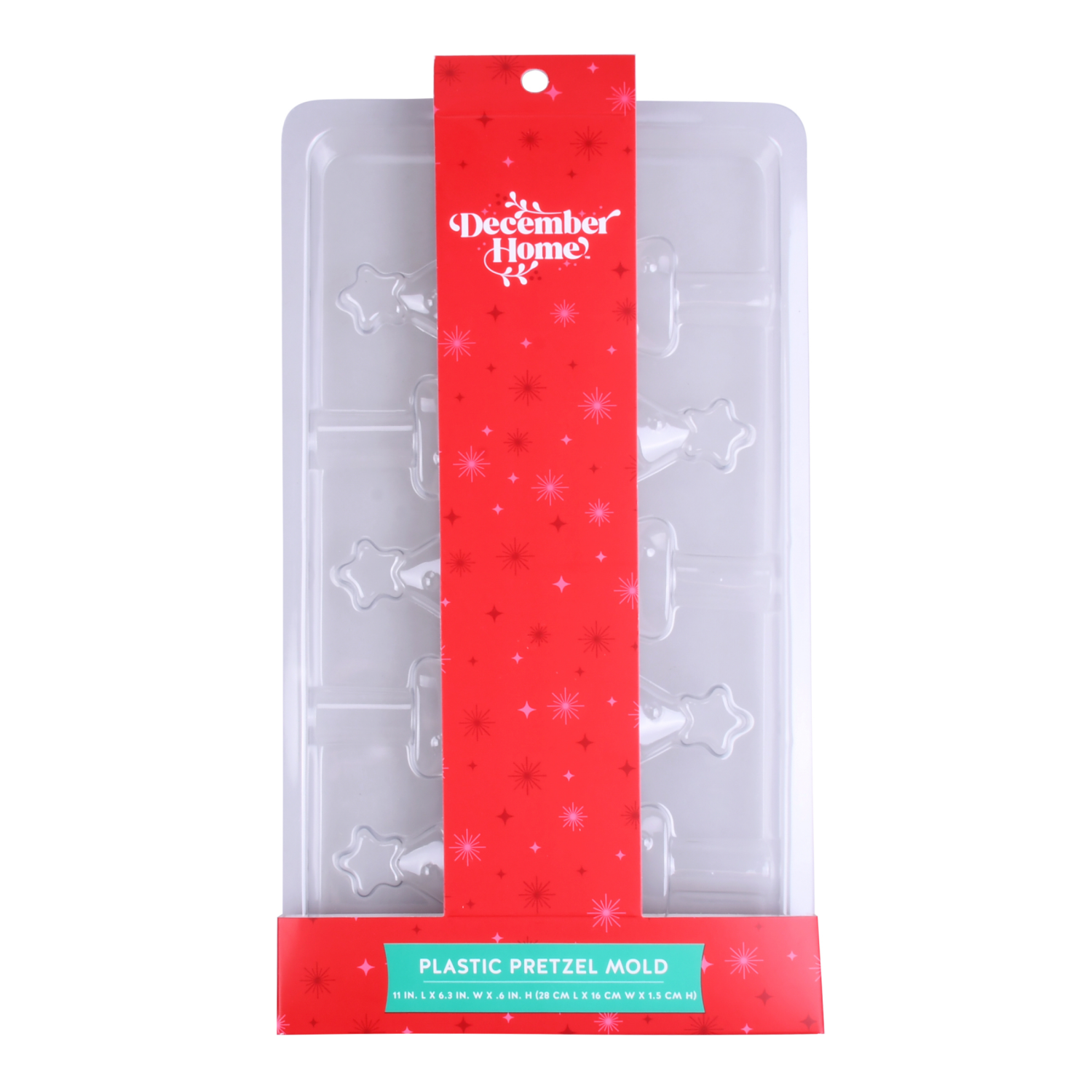 slide 1 of 3, December Home DH PLASTIC PRETZEL MOLD, 6.29 x 11 in