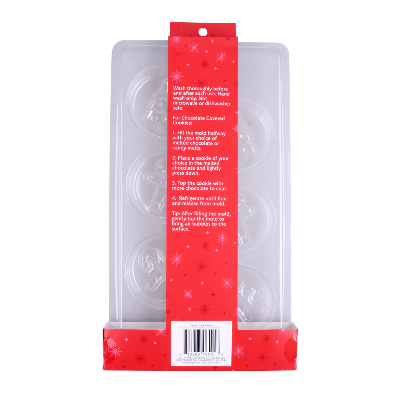 slide 2 of 3, December Home DH PLASTIC COOKIE MOLD, 6.29 x 11 in