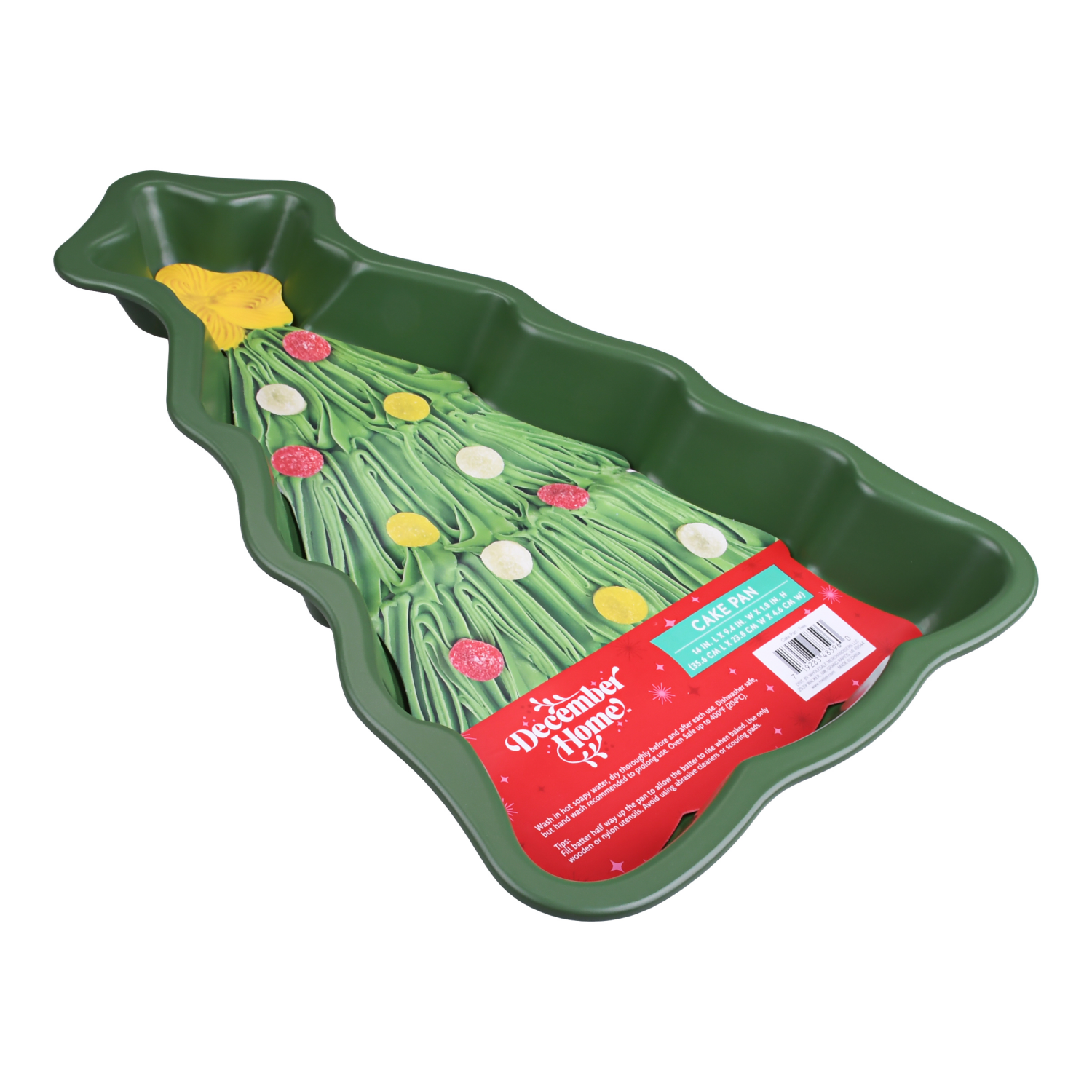 slide 3 of 3, December Home DH FIGURAL CAKE PAN TREE, 14 x 9.45 in