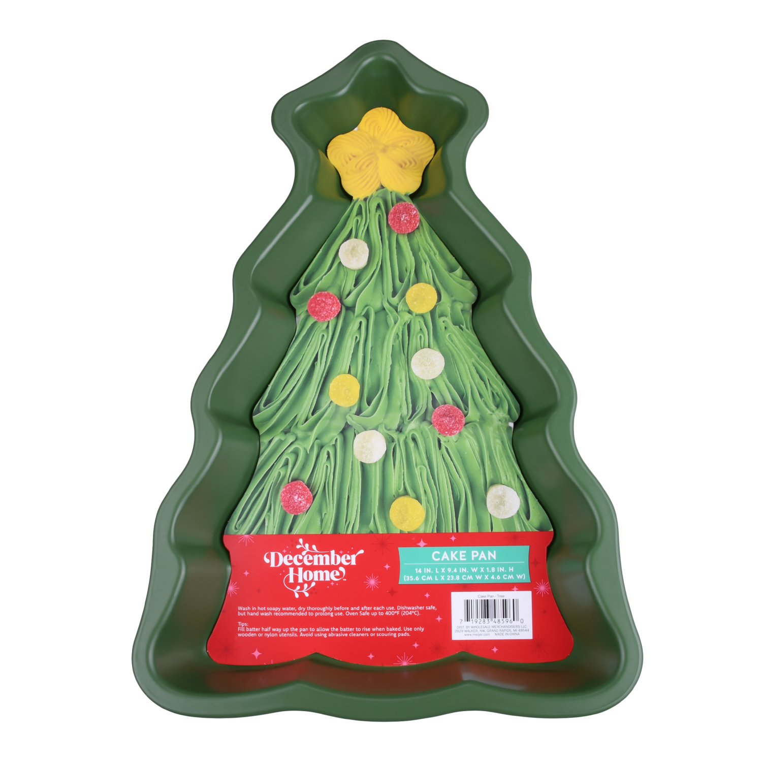 slide 1 of 3, December Home DH FIGURAL CAKE PAN TREE, 14 x 9.45 in