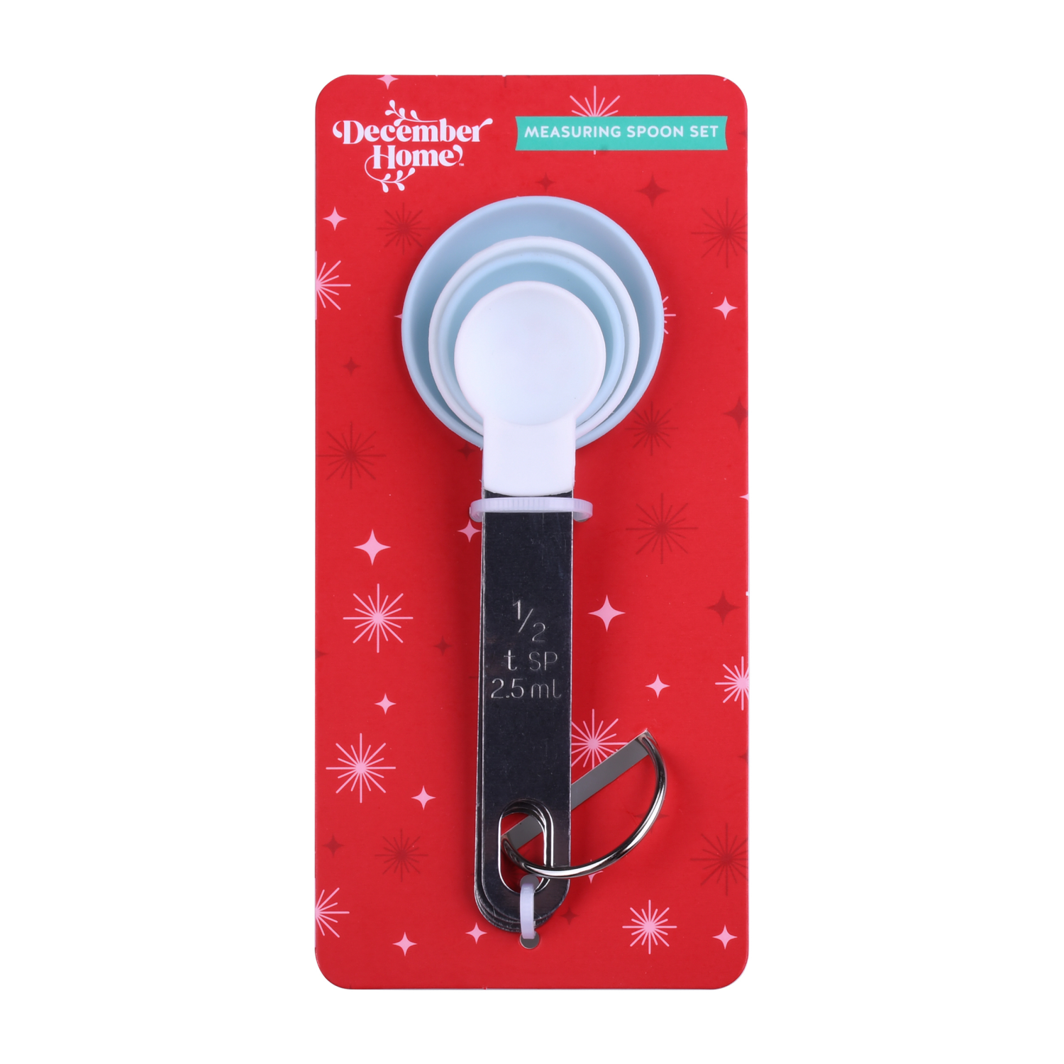 slide 1 of 3, December Home DH MEASURING SPOON SET 4PC SNOWFLAKE, 4 ct