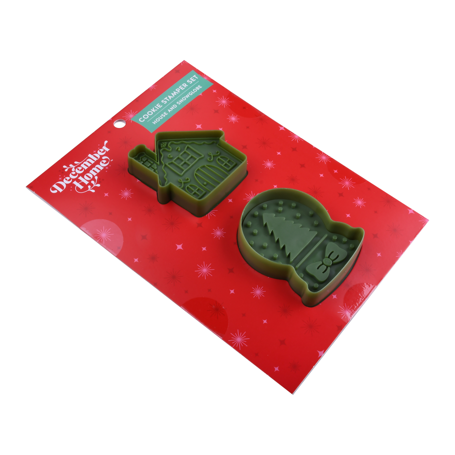 slide 3 of 3, December Home Dh Cookie Stamper Set 2pc Globe/house, 2 ct