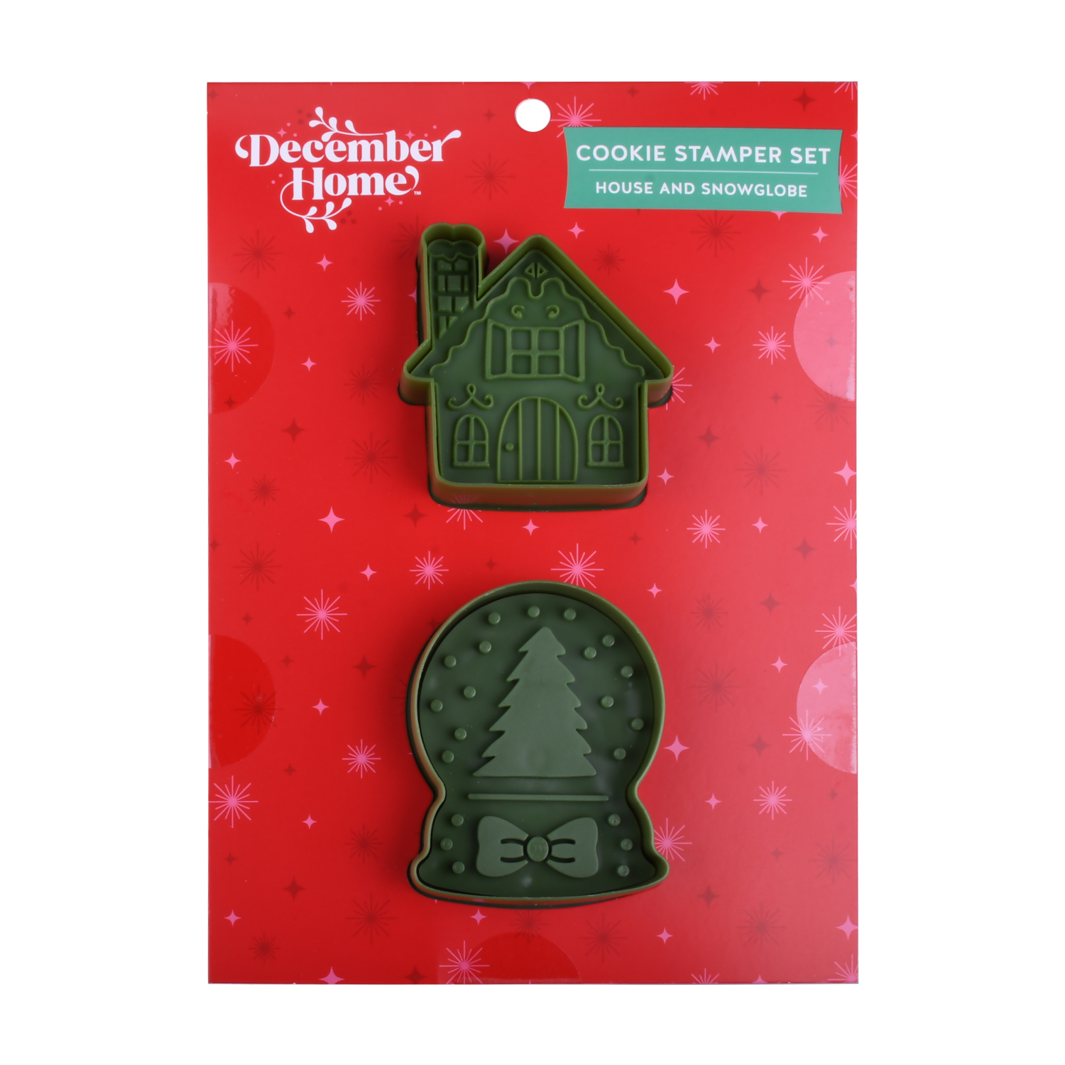 slide 1 of 3, December Home Dh Cookie Stamper Set 2pc Globe/house, 2 ct