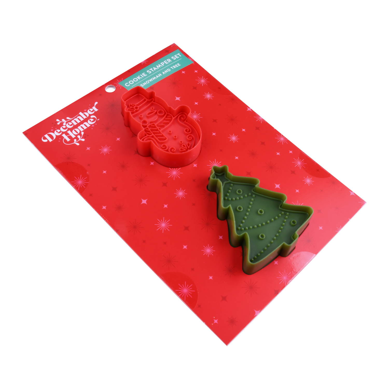 slide 3 of 3, December Home DH COOKIE STAMPER SET 2PC SNOWMAN/TREE, 2 ct