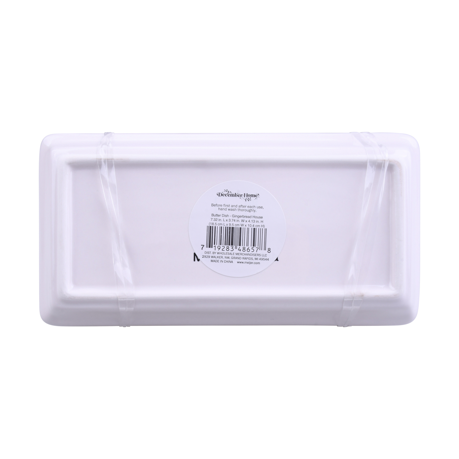 slide 2 of 4, December Home DH BUTTER DISH GINGERBREAD HOUSE, 7.28 in