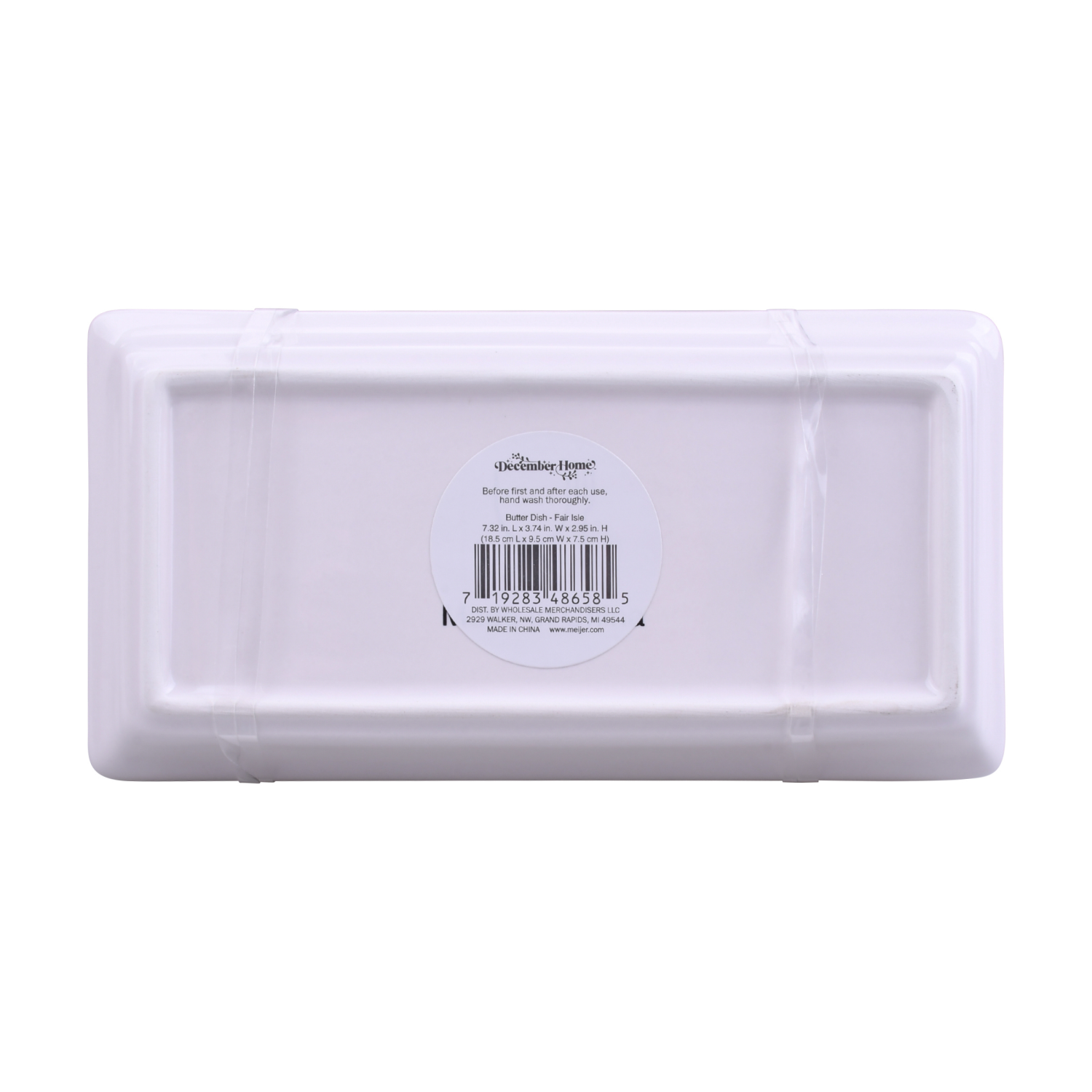 slide 2 of 4, December Home GB BUTTER DISH RED FAIR AISLE, 7.28 in