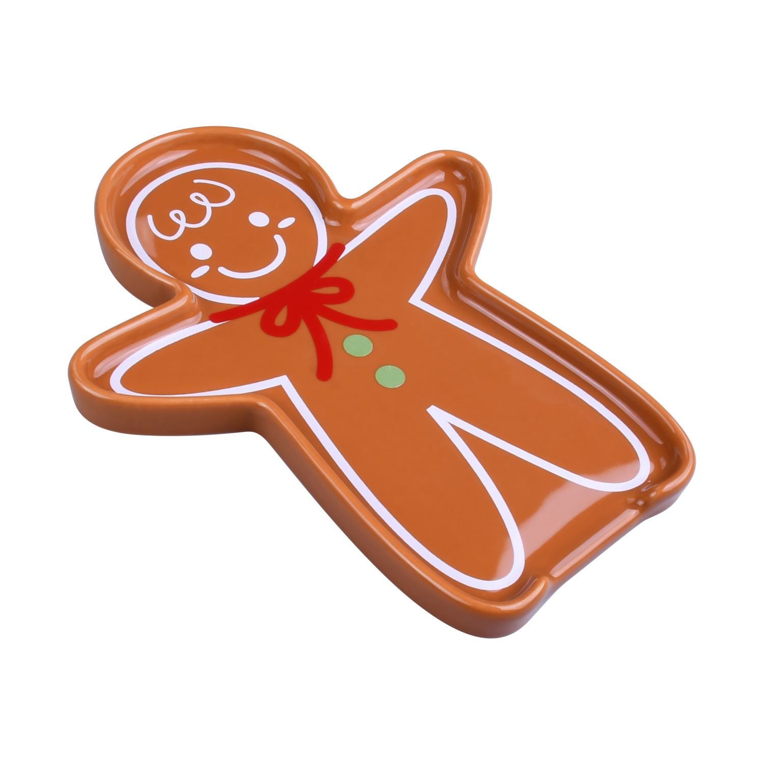 slide 3 of 3, December Home DH STONEWARE SPOON REST GINGERBREAD, 7 in